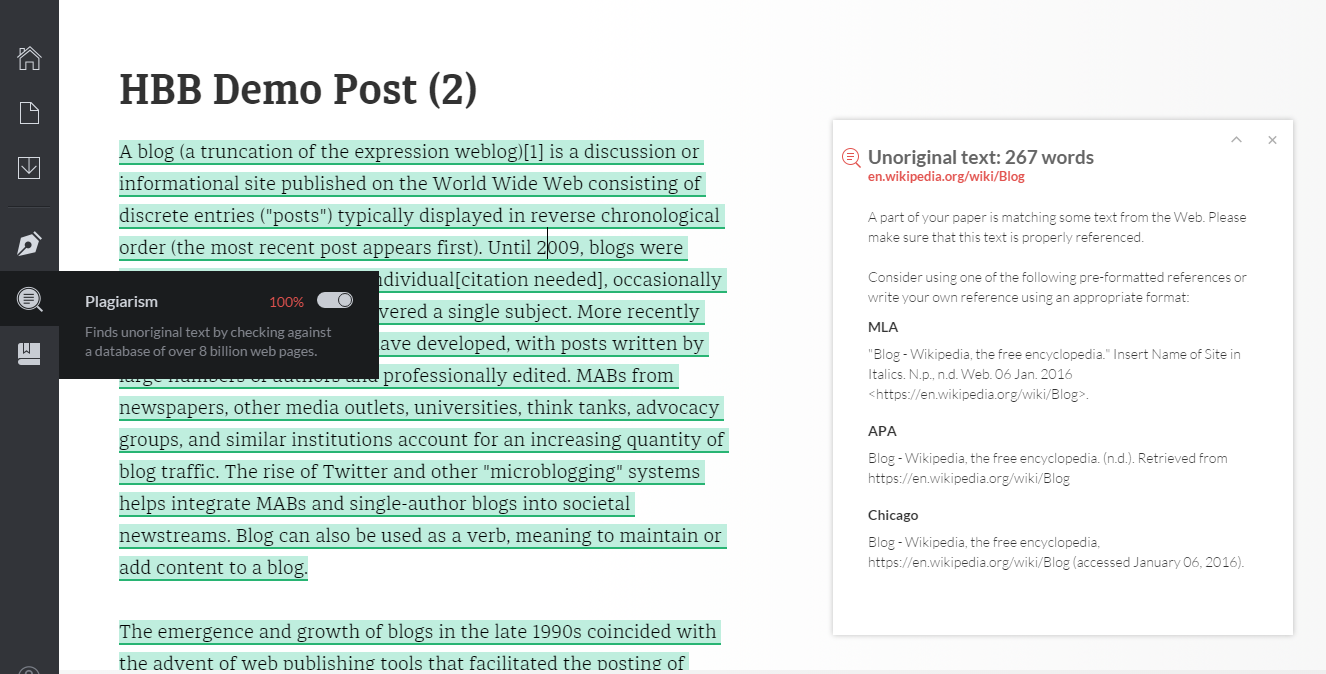 Avoid plagiarism tool